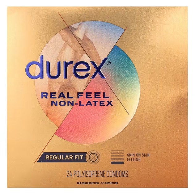 Durex, 라텍스 무함유, 부드러운 촉감, 레귤러 핏, 폴리이소프렌 콘돔 24개입