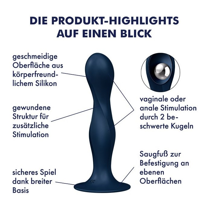 G-PUNKT-DILDOS-SATISFYER  '더블 볼-R', 18CM